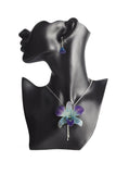 Collier plaqué argent "Orchidée Naturelle"