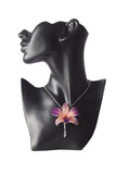Collier plaqué argent "Orchidée Naturelle"