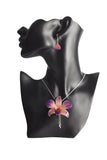 Collier plaqué argent "Orchidée Naturelle"