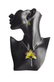Collier plaqué argent "Orchidée Naturelle"