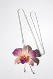 Collier plaqué argent "Orchidée Naturelle"