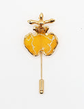 Broche Oncidium contour plaqué or