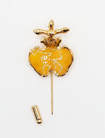 Broche Oncidium contour plaqué or