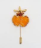 Broche Oncidium contour plaqué or