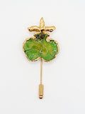 Broche Oncidium contour plaqué or